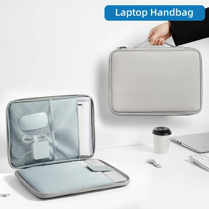 P+ Leather Laptop Sleeve Bag Carrying Case 13 14 15 inch For Macbook Pro Air Lenovo