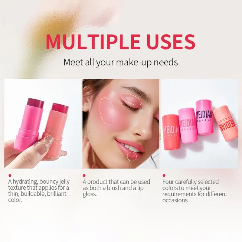 Blush Stick Multipurpose 2in1 Lip And Cheek Color Radiant Shade Long Lasting Creamy Makeup for Daily Office