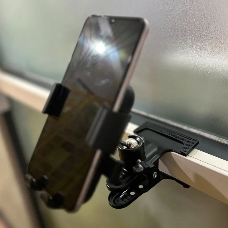 Desktop Lazy Mobile Phone Holder, Portable Metal Gimbal, Strong Clip, Live Broadcast Bracket, Stall, Shockproof.