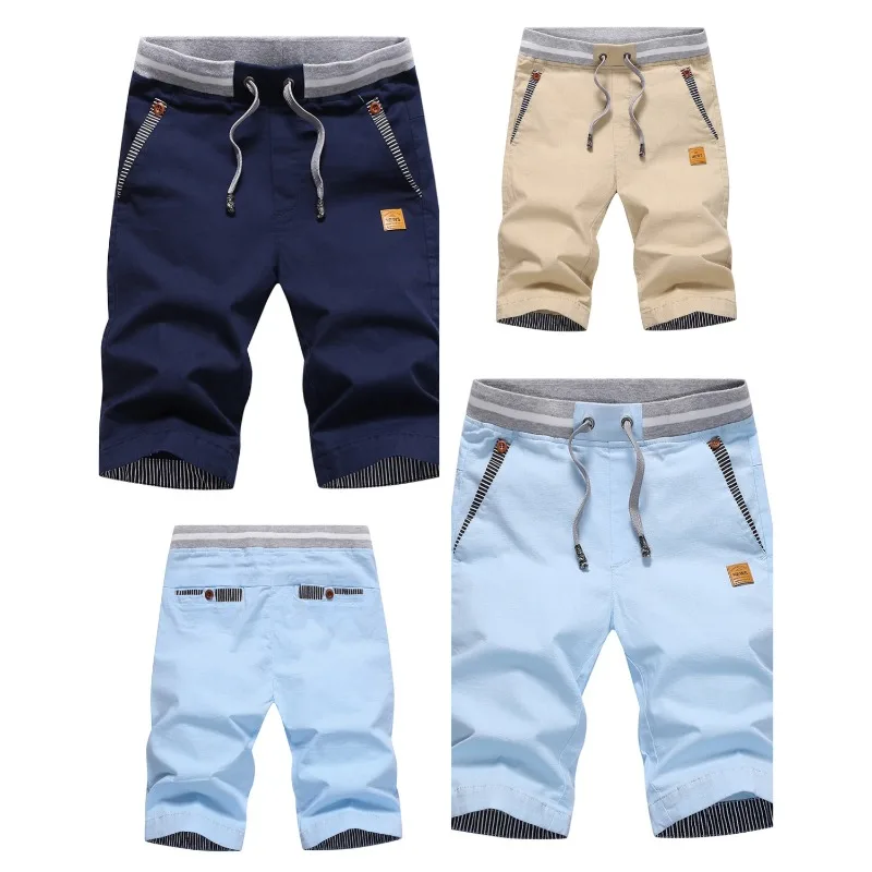 

Летние мужские модные шорты-бриджи Slim Fit для активного отдыха, бега, фитнеса, дышащие, до колена