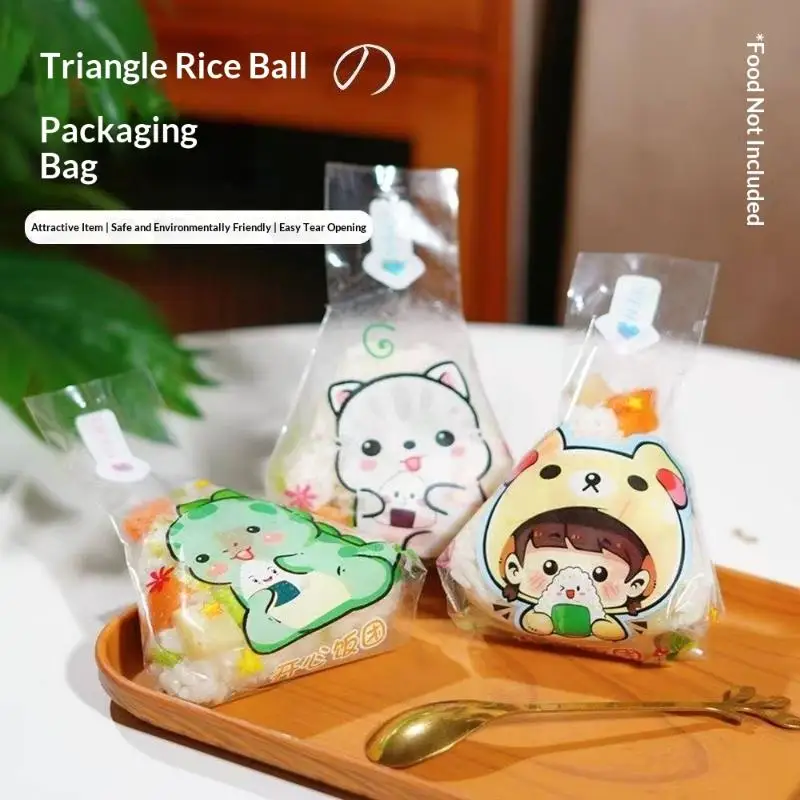 Hot 50Pcs Triangle Rice Vegetable Roll Onigiri Sushi Disposable Packaging Bags Bento Accessories