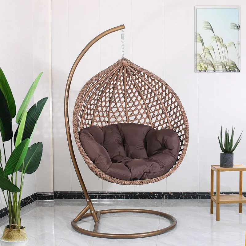 Magic leaf rattan hanging chair indoor swing outdoor cradle bird's nest Internet celebrity lazy straw hat hanging basket spot