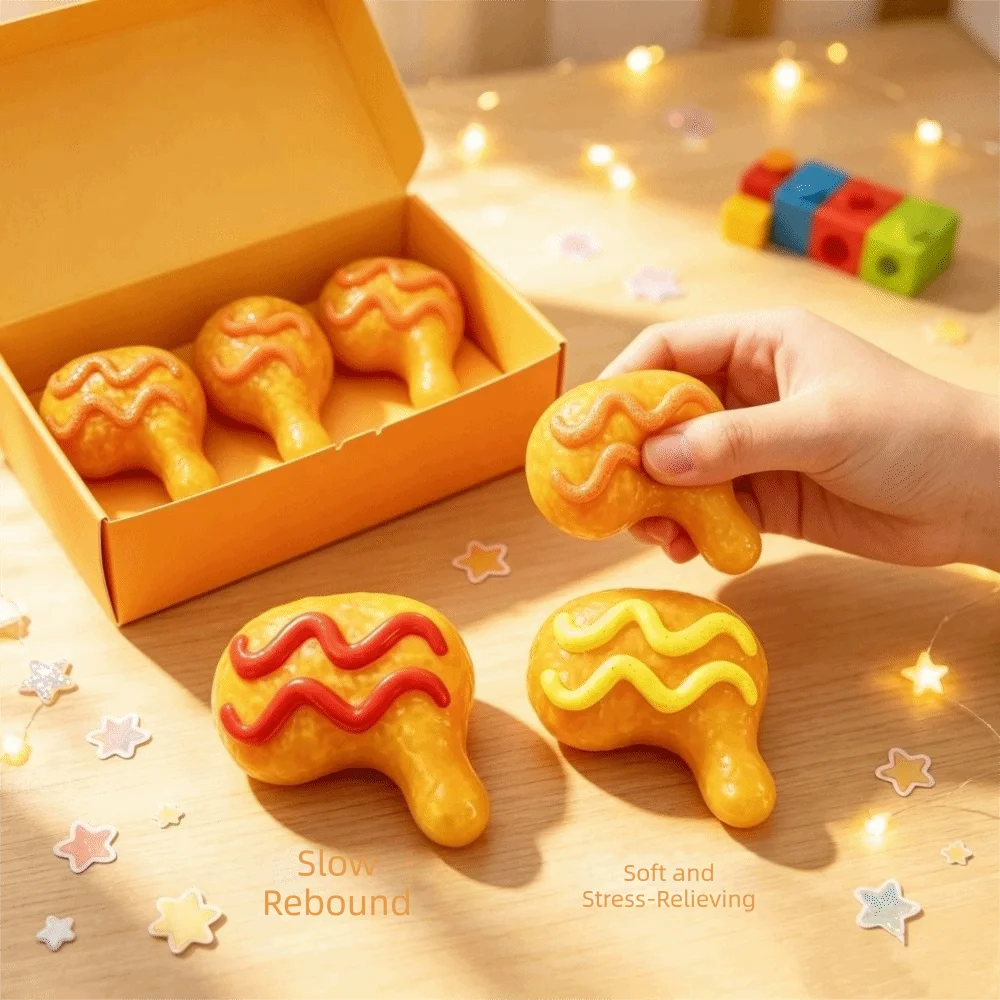 Simulation Slow Rising Squishy Slow Rising Realistic Fried Chicken Drumstick Large Desktop Decoration Sensory Fidget Ball