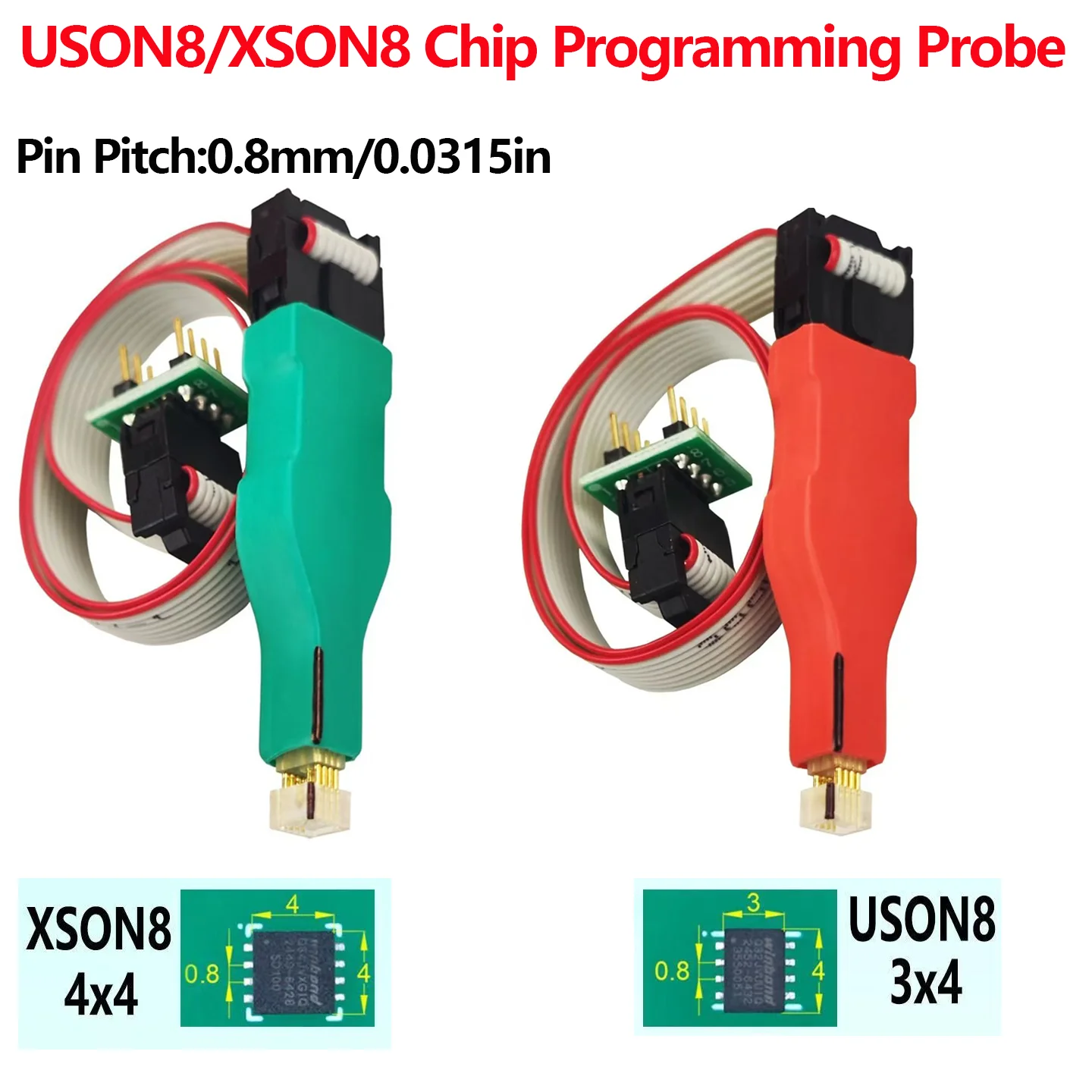 New Arrival 1PCS USON8/XSON8 Mini SMD IC Programming Probe, 0.8mm Pitch Read & Write Spring Pogo Pin, Programmer Download Cable