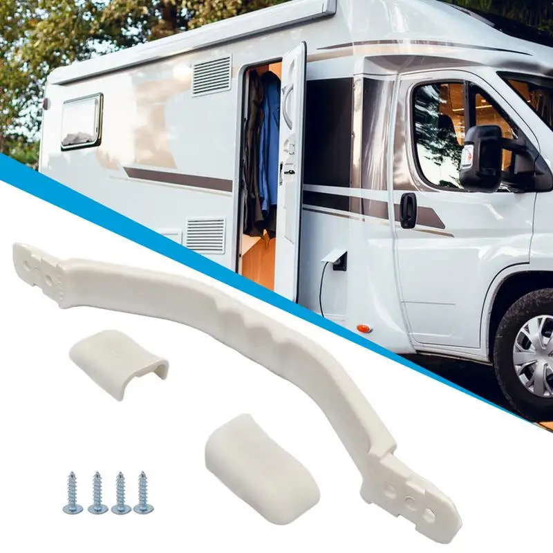 RV Door Assist Handle RV Exterior Grab Handle Heavy Duty Non-Slip Stylish Secure RV Railing With 4 Screws For Steps RV Trailer