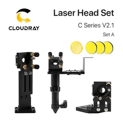 Cloudray CO2 Laserkop Set Dia.18mm FL38.1 & Dia.20 FL50.8/63.5/101.6mmZnSe Focus Lens Dia.25m Spiegel voor Laser Graveermachine