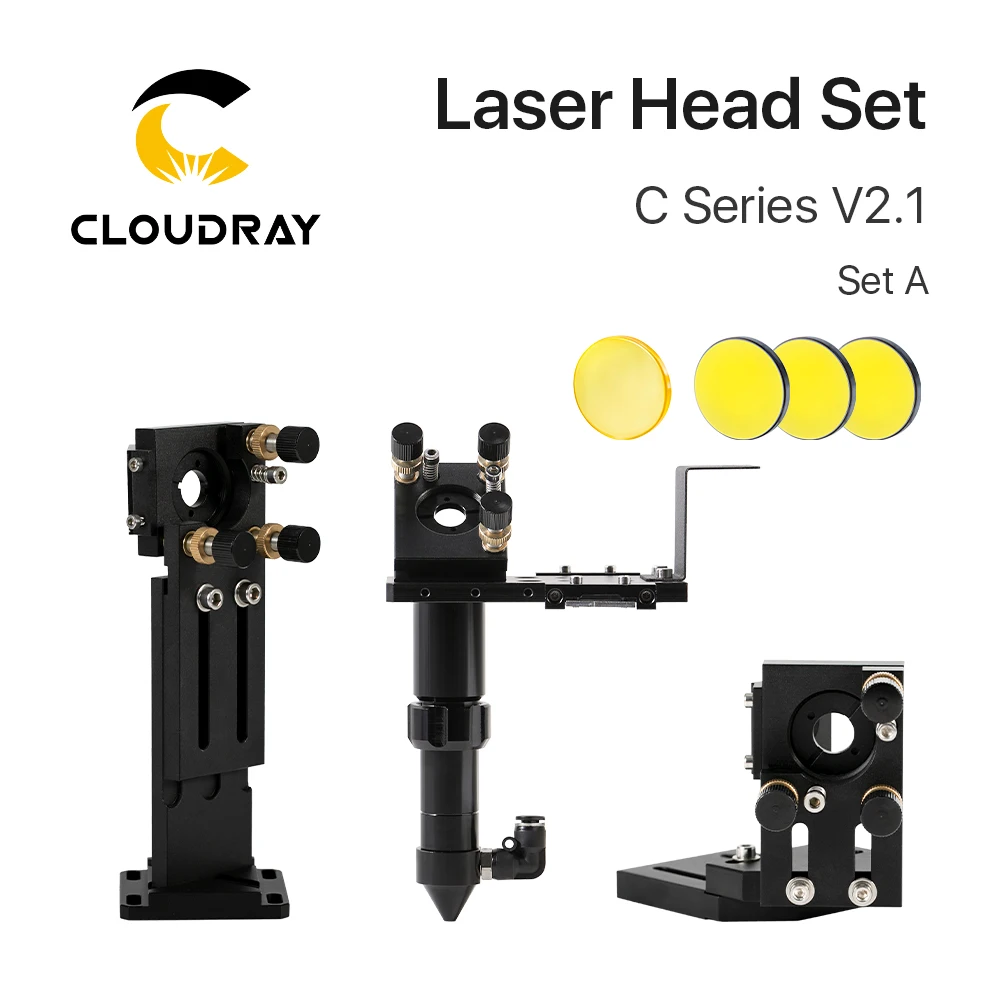 Zestaw głowic laserowych Cloudray CO2 Dia.18mm FL38.1&Dia.20 FL50.8/63.5/101.6mmZnSe Focus Lens Dia.25m Lustro do maszyny do grawerowania laserowego