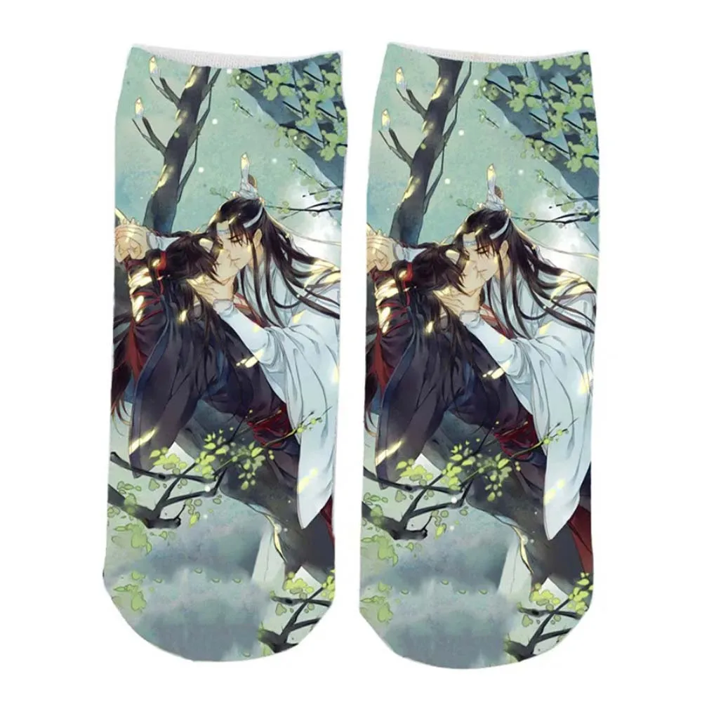 Mo Dao Zu Shi Cotton Socks Anime Cosplay Wei Wuxian Lan Wangji Casual Breathable Soft Low Tube Socks gift for chenqingling fans