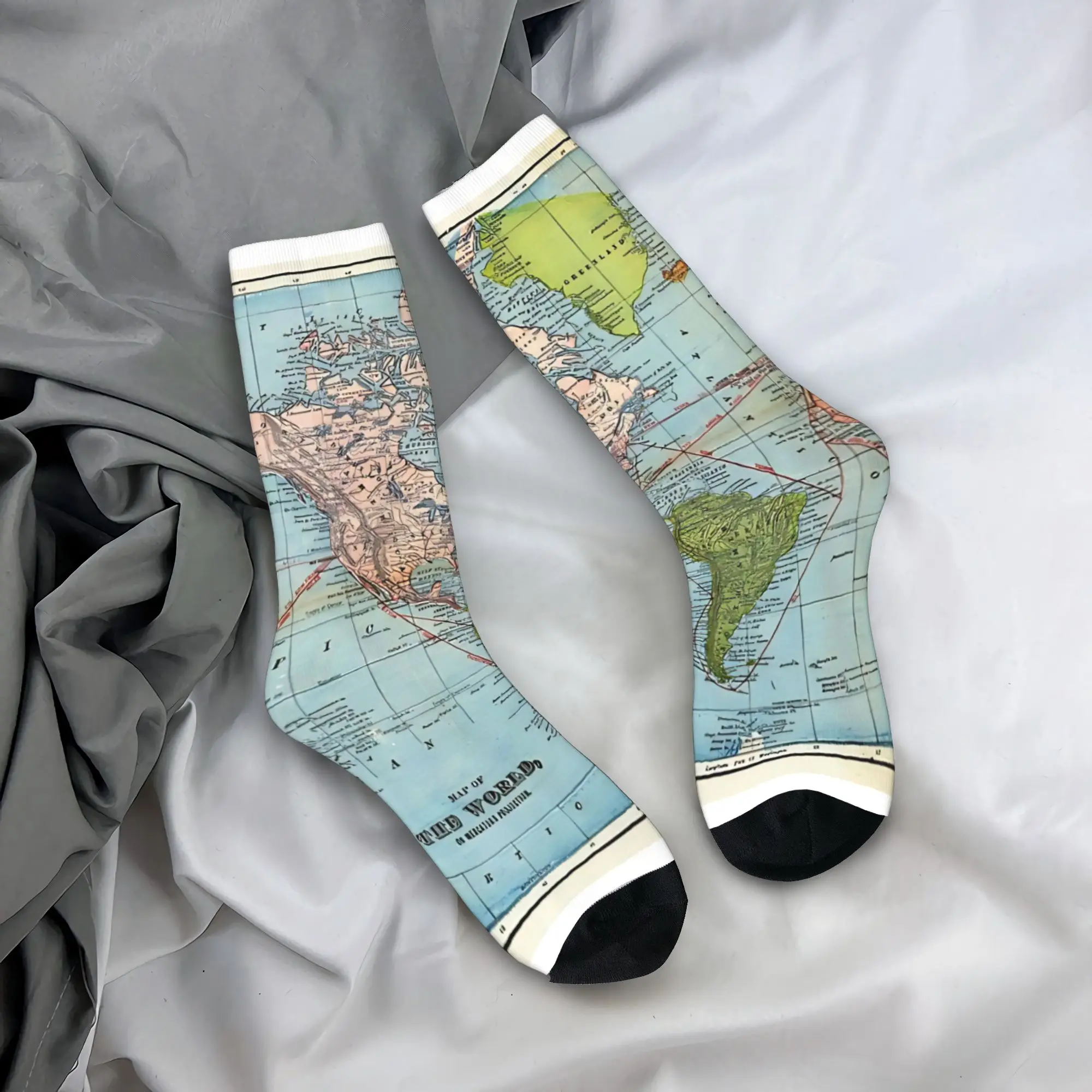 

Vintage Colorful Century America Centric Socks Kawaii Stockings Autumn Non Slip Unisex Men Socks Warm Soft Running Sports Socks