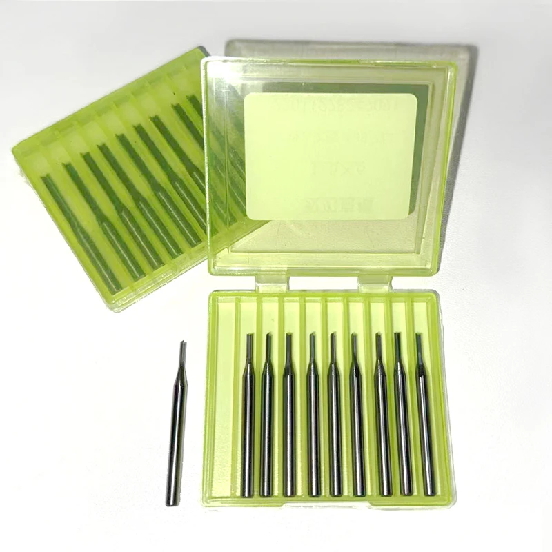 

10 шт., концевая фреза с прямым пазом 3,175/4/6/8 мм - две канавки для гравировки по дереву, фрезы с ЧПУ, твердосплавные концевые фрезы, инструмент