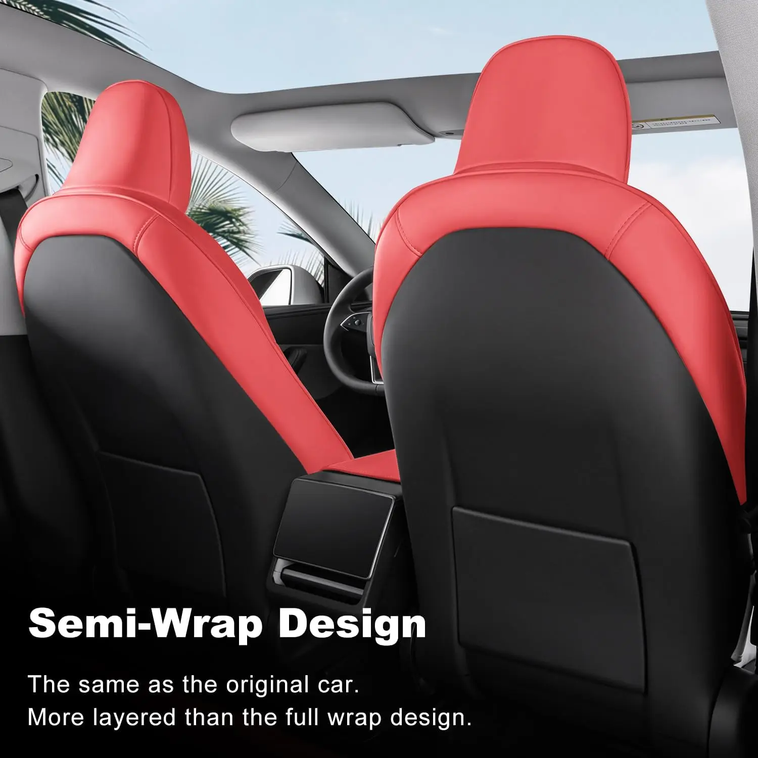 For Tesla Model 3 Highland Y Juniper Custom Fit Car Seat Cover Interior Accessories Full Covered Perforated NAPPA Leather 4