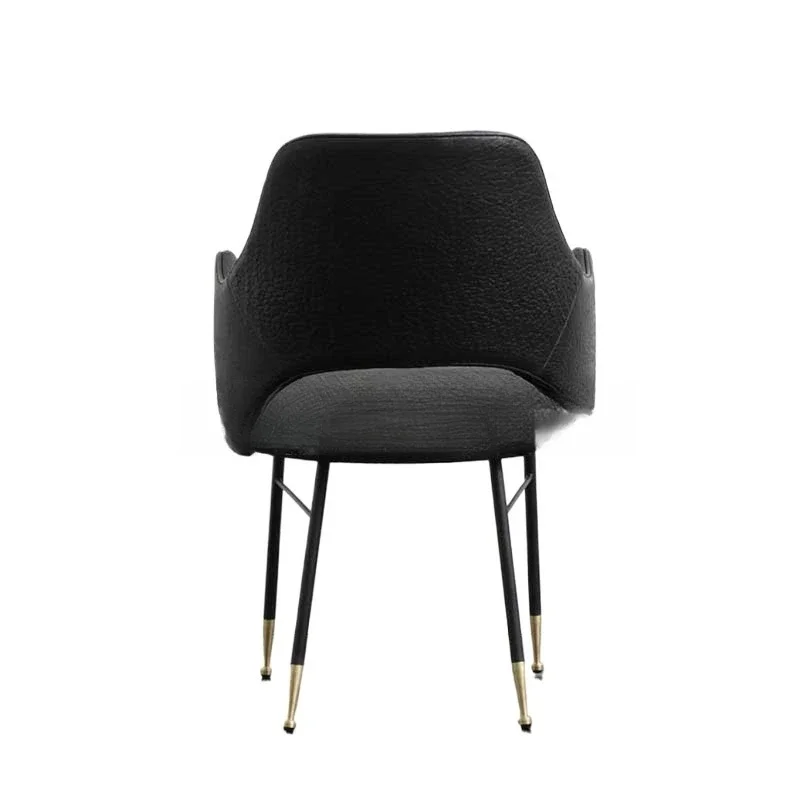 

Postmodern light luxury metal dining chair furniture high-end club fashion leather art negotiation backrest leisure chair