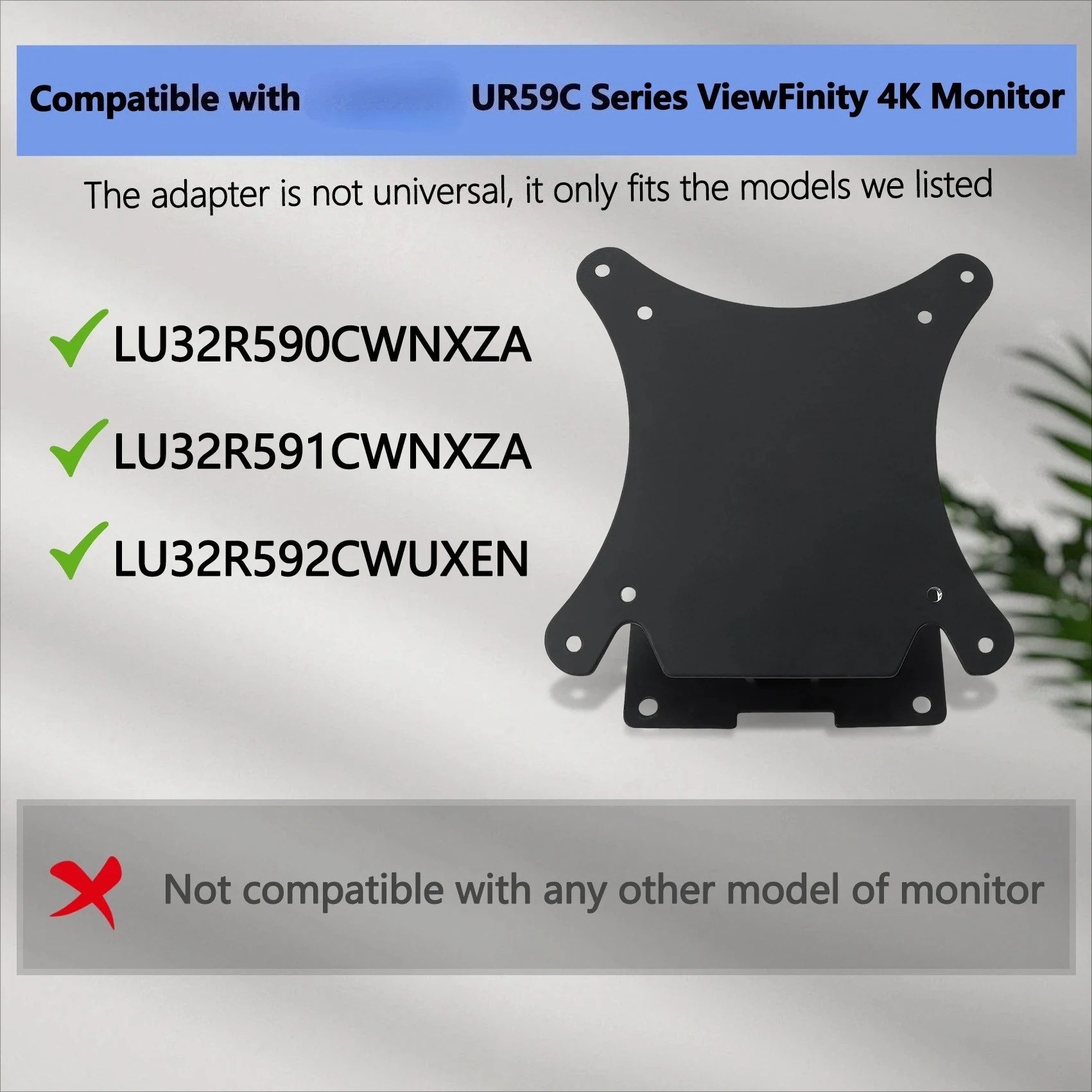 Monitor curvo série ur59 32 "u32r590 u32r591 u32r592 ur59c ur590 suporte adaptador vesa de montagem na parede u32r590cw u32r591cw u32r592cw