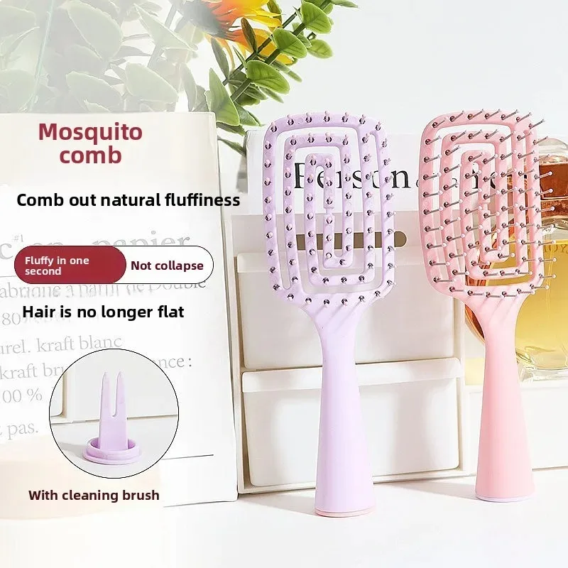 Household Fluffy High Cranial Top Long Hair Women Mosquito Coil Comb Airbag Ribs Hollow Cushion Hair Care Comb Curly Girl Method