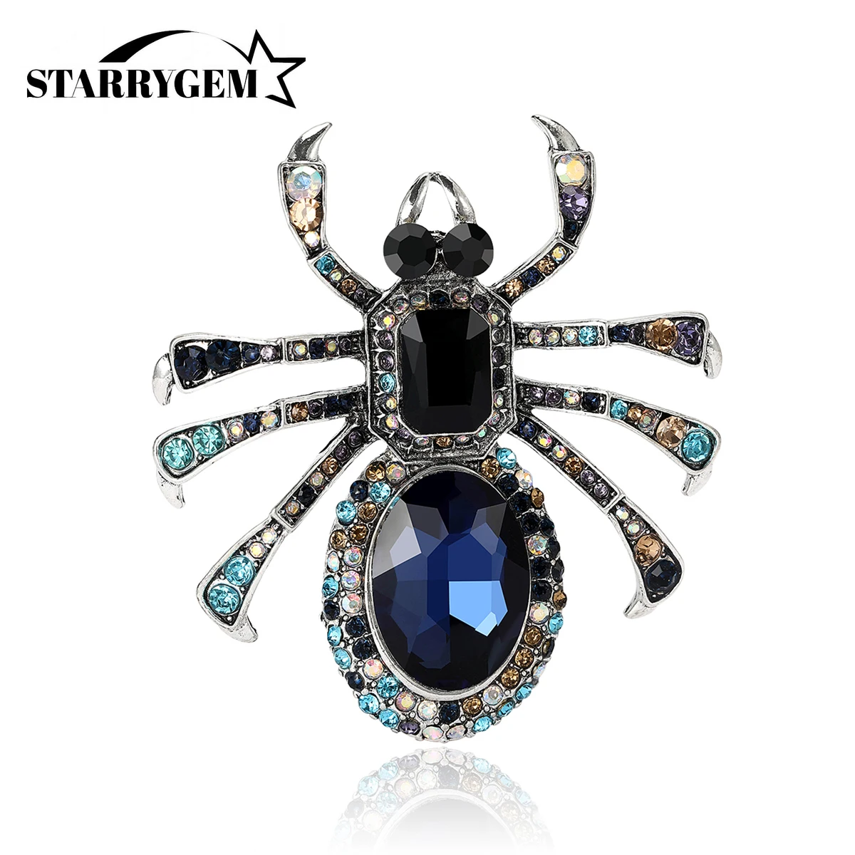 

Rhinestone Vintage Big Spider Pins for Women Unisex Shiny Glass Animal Brooches Office Party Friend Gifts Jewelry Accessories