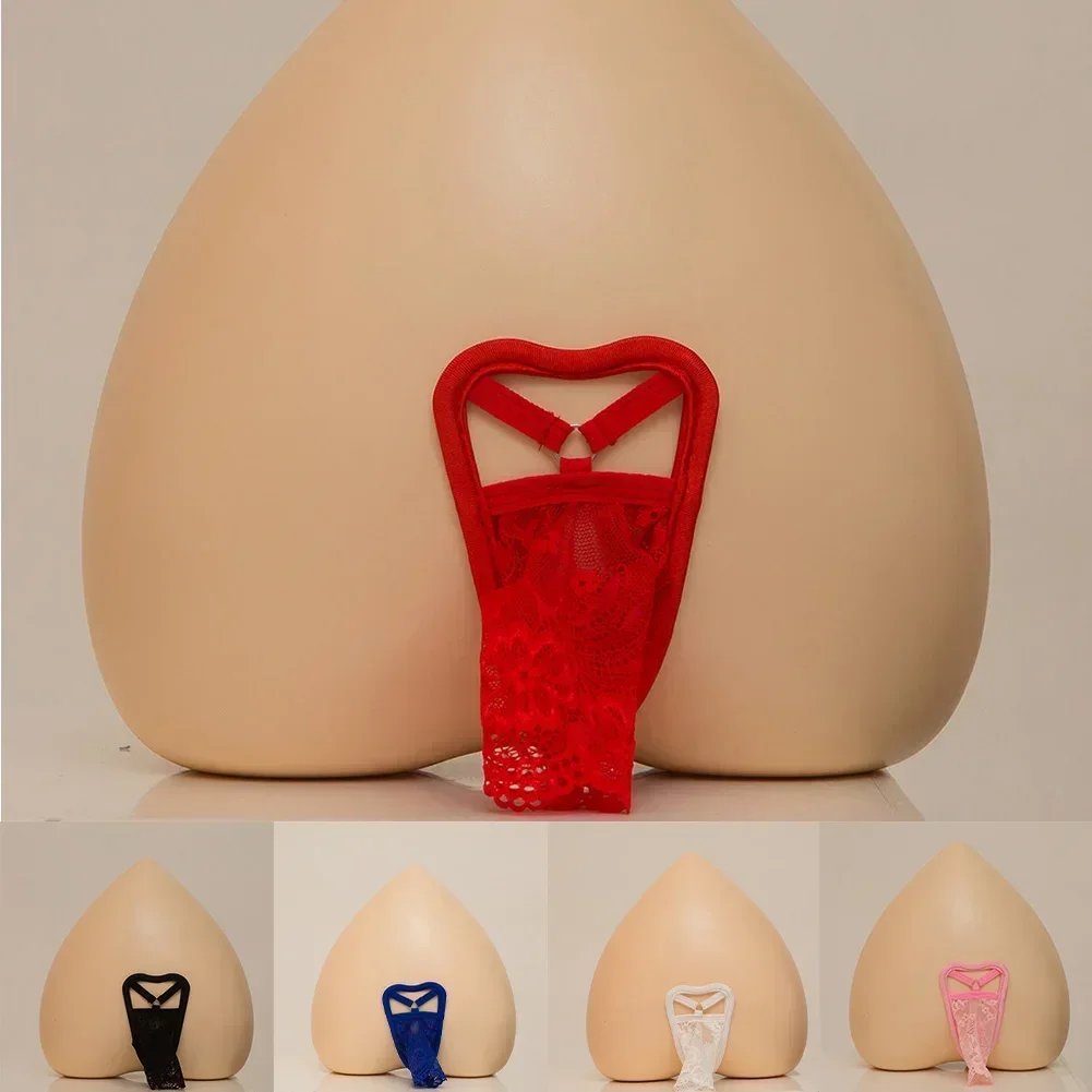 남성 란제리 레이스 g-문자열 C 문자열 TBack 끈 팬티 벌지 주머니 속옷 팬티 에로틱 게이 시시 속옷