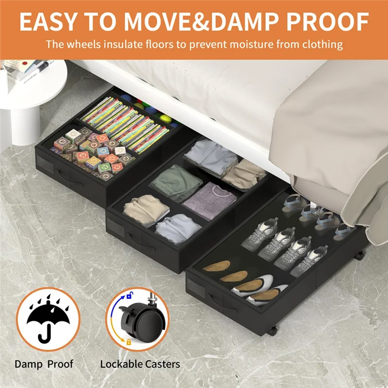 

24-Hour Delivery Under-Bed Locker Storage Box With Wheels Bed Bottom Storage Box Storage Box Rolling Storage Container Under Bed