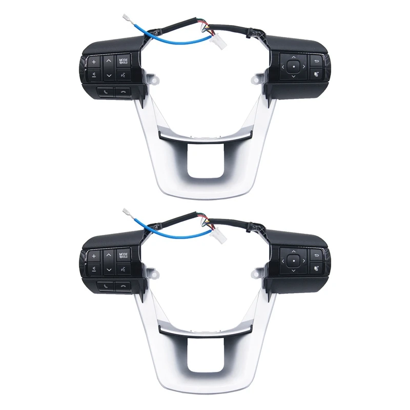 

2X Audio Mode Control Switch Multifunctional Steering Wheel 84250-0E120 For Toyota Hilux Revo Rocco Fortuner 2015-2020