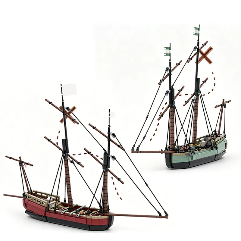 1590 Piezas MOC RED FACTION PRIVATEER LUGGER SCARLET RUNNER, Modelo de Bloques con Interior Completo, Juguetes de Ensamblaje DIY, Regalos de Navidad para Niños