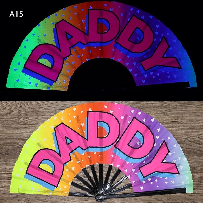Kung Fu Fan UV Ink Printing Fluorescent Effect Cloth Fan Bamboo Bone Folding Loud Fan