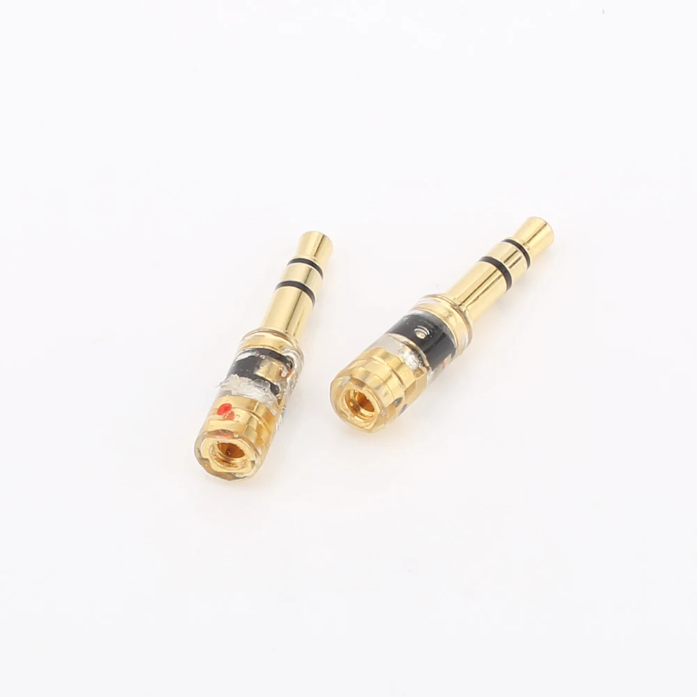 One Pair Gold Plated MMCX/0.78mm Female to 3.5mm Male Converter Adapter for t1 t5p D600 D7100 Z1 Z1R FOCAL ELLEAR Headphones