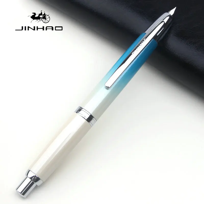 

JINHAO 10, продвижение, металлический градиент, синий пресс, перьевая ручка, узор, дизайн EF F, перо, чернила для письма, школьные канцелярские товары, подарки