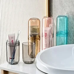 Travel Portable Mouthwash Cup Household Outdoor Toothbrush and Toothpaste Storage Box Travel Small Washroom Storage Box