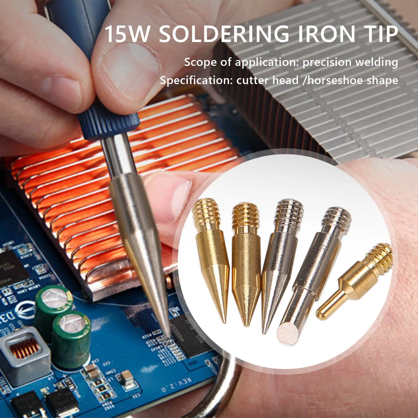 2025 Trend 510 Interface Soldering Iron Tip USB Wireless Soldering Iron Tip Welding Tool 15W Cutter Head Horseshoe Shape