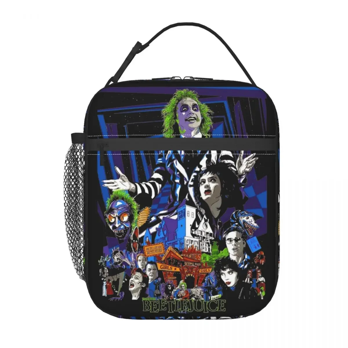 

B-Beetlejuice Horror Movie Halloween Thermal Insulated Lunch Bags School Gothic Reusable Box for Lunch Thermal Cooler Food Box