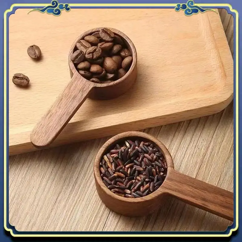 Latest 2PCS Home Wooden Measuring Spoon Set Kitchen Measuring Spoons Tea Coffee Scoop Sugar Spice Measure Spoon Measuring Tools view 3