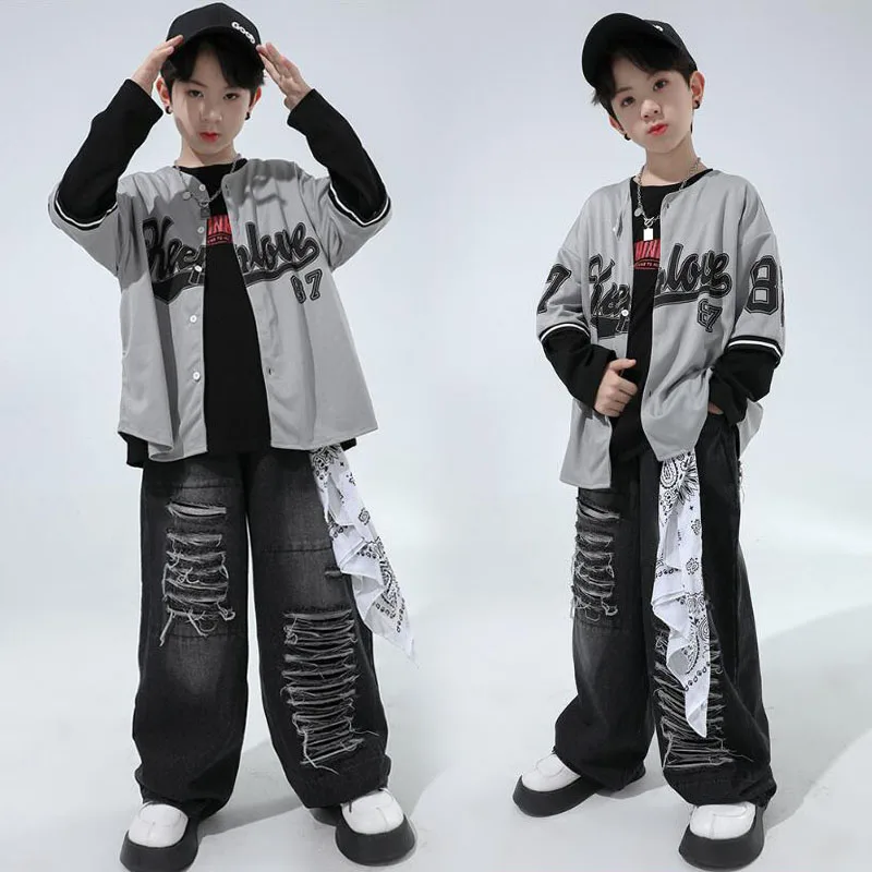 

Boys Hip Hop Clothing Jacket Cargo Pants Child Street Dance Outfits Joggers Girls Jazz Costumes Clothes Kids Teens Streetwear