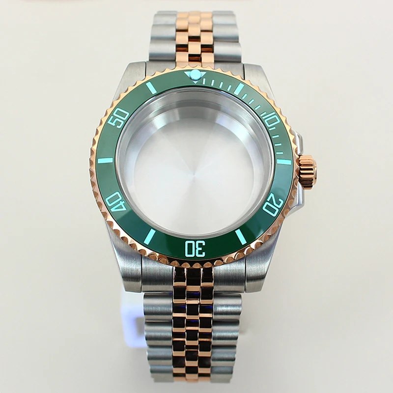 40mm 200m impermeable NH34 NH35 NH36 caja de reloj accesorio cristal de zafiro para NH35 NH36 Miyota8215 2824 C3 inserto de bisel de cerámica