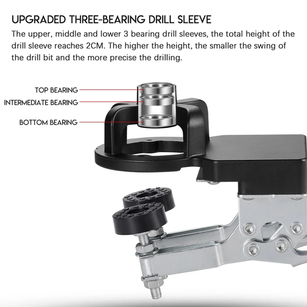 35mm Hinge Position Hole Opener Upgrade Double Fixture Drilling Jig Guide Cabinet Door Locator Aluminum Alloy Woodworking Tool