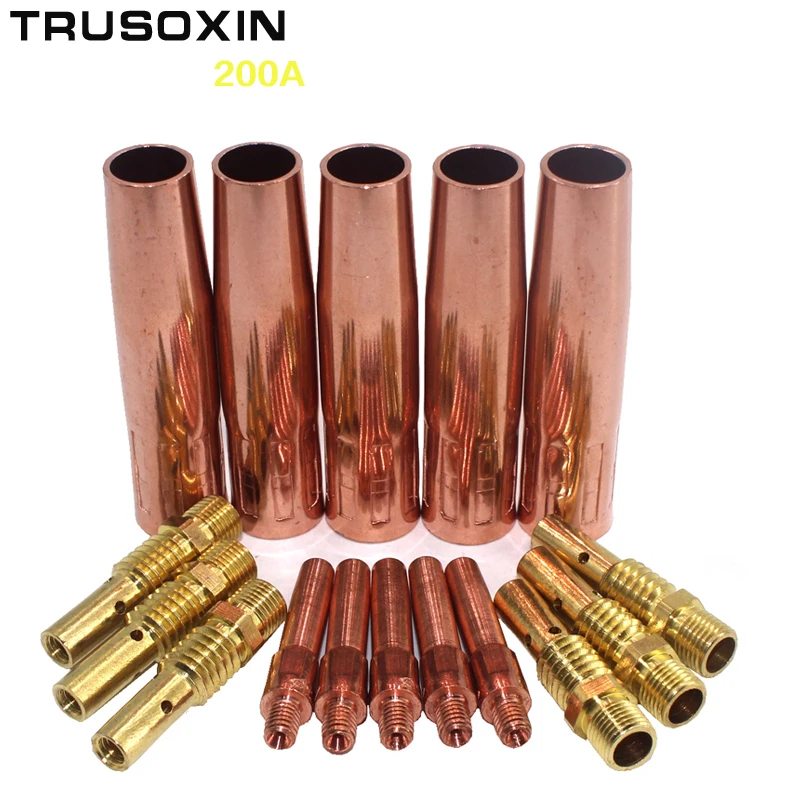 25pcs  200A MIG MAG Gun Torch Accessories MIG shield Cups electric tips link rod for CO2 MIG MAG welding machine