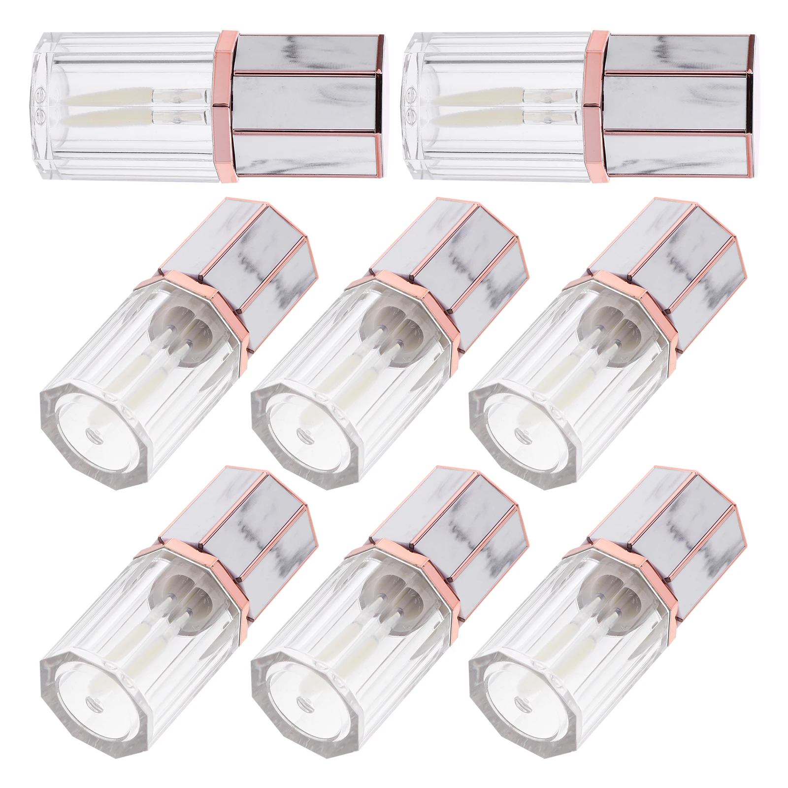 

10pcs Empty Lip Gloss Bottles Small Lipstick Tubes Lightweight Portable Travel Makeup Marble Lip Oil Containers Gifts