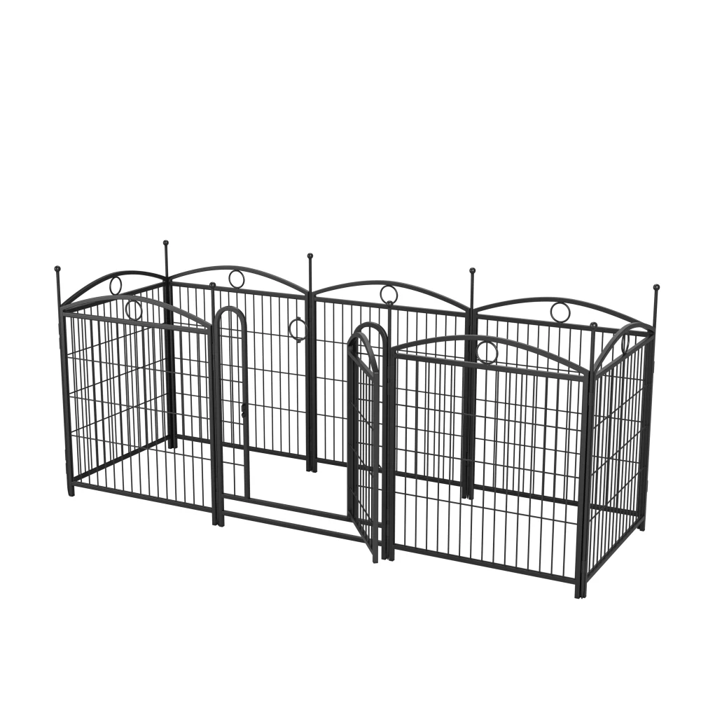 Indoor Dog Playpen, 8 Panels Total, Heavy-duty Metal Rabbit Fence For Large/Medium/Small Dogs, Outdoor Foldable Exercise Pen Wit