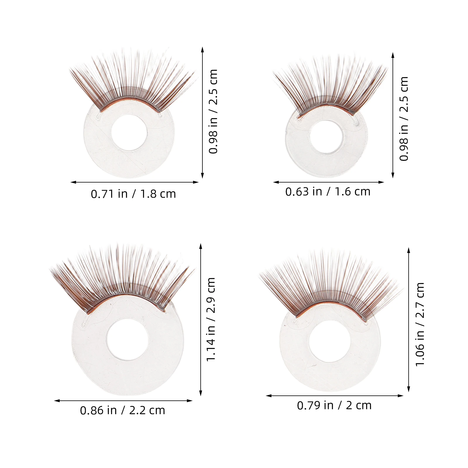 20Pcs Safety Eyelashes for Crocheting Multi Size Amigurumi Stuffed Animals Making Supplies Bear Puppet Accessories 14Mm 16Mm