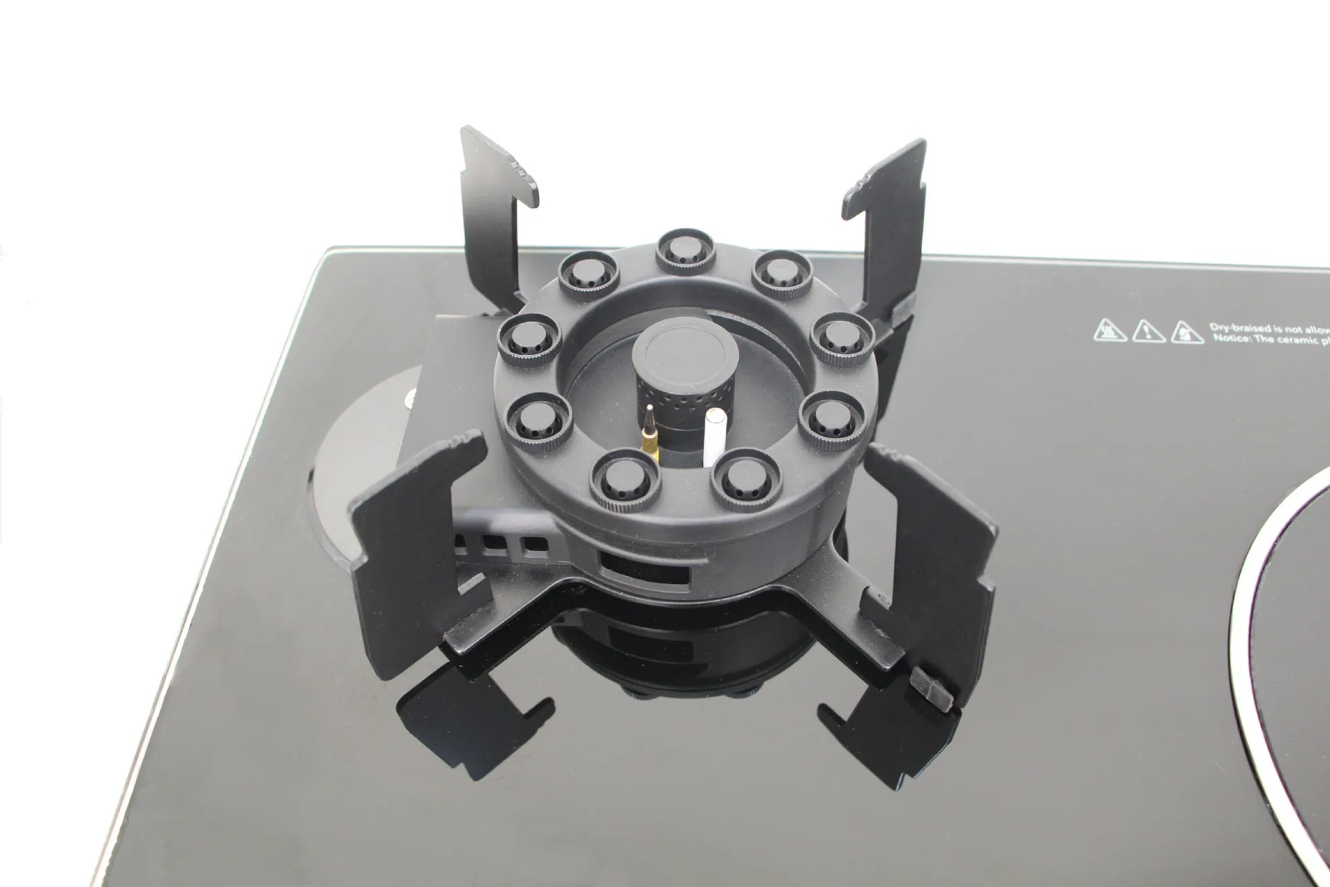 Dual Fuel Glass Cooktop - Electric & Gas Burner Stove with Tempered Glass for Home Kitchen, Energy Efficient Appliance