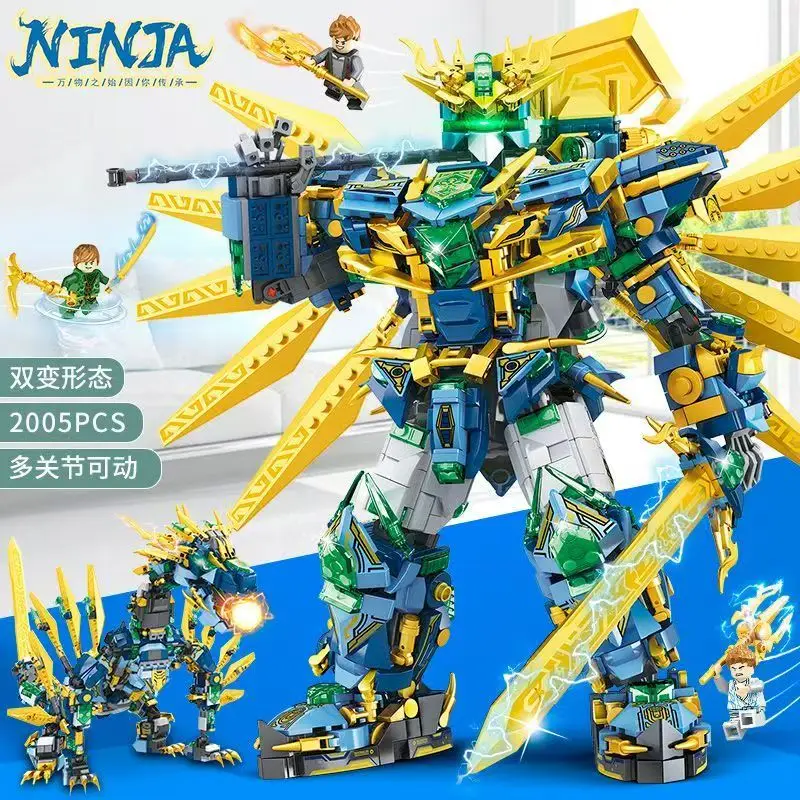 

Cold Sky Phantom Ninja Mecha High Difficulty Children's Educational DIY Assembly Model Building Block Toy