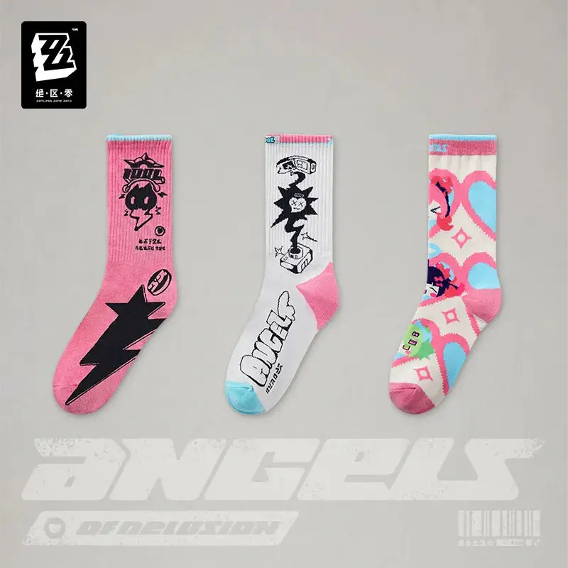 [Genuine] miHoYo Game Zenless Zone Zero STUDIO Angels of Delusion Printed Embroidered Socks Anime Stockings Cosplay Xmas Gifts