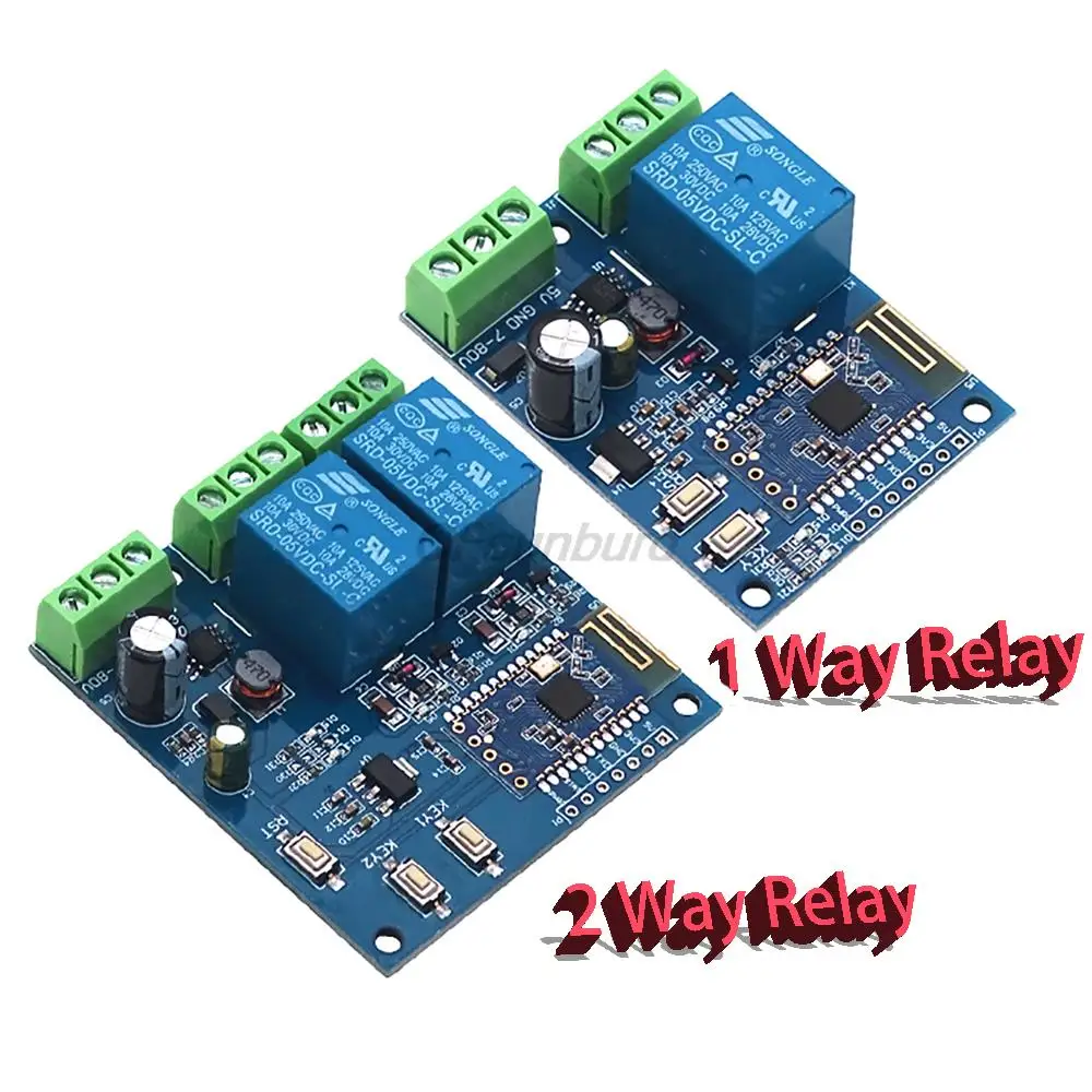 BLE Single Way/2 Way Relay Module for Bluetooth 5.0 5V 10A/250V AC 10A/30V DC Diode Overflow Protection Short Response Time (SRD 057) 추천 및 평가
