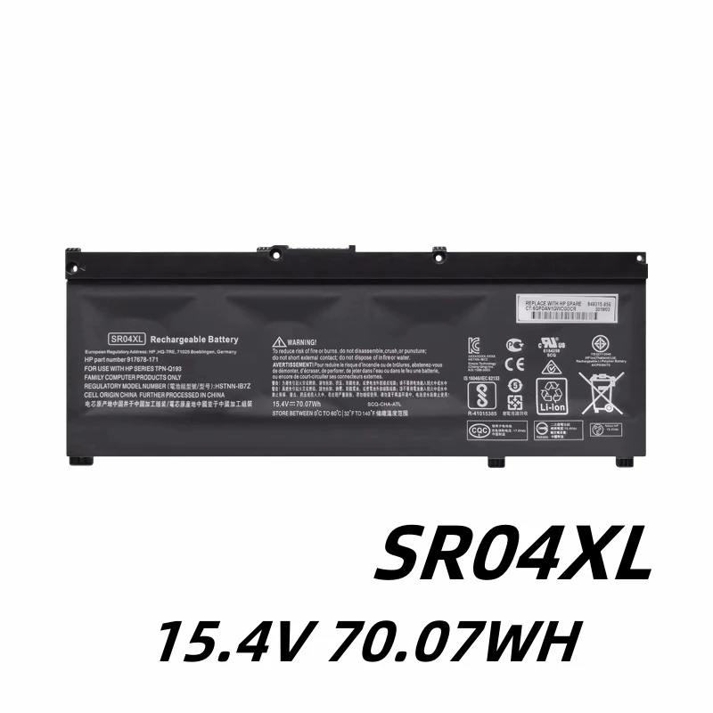 

SR04XL 15.4V 70.07WH Laptop Battery For Hp Omen 15-CE 15-CB 15-Cb0xx 15-ce000ng 15-CE0XX 15-CE015DX 15-CB014ur TPN-C133