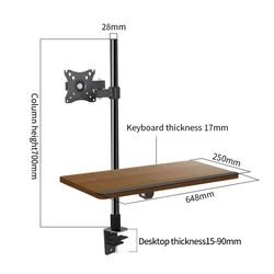 Desktop Stand Full Motion 360 Degree Steel Monitor Holder 14