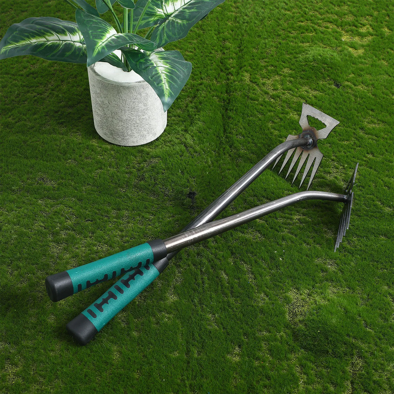 

2 pcs Weeding Tool Grass Removal Puller 5Teeth 6Teeth Gardening Tools Durable Efficient Home Garden Agricultural