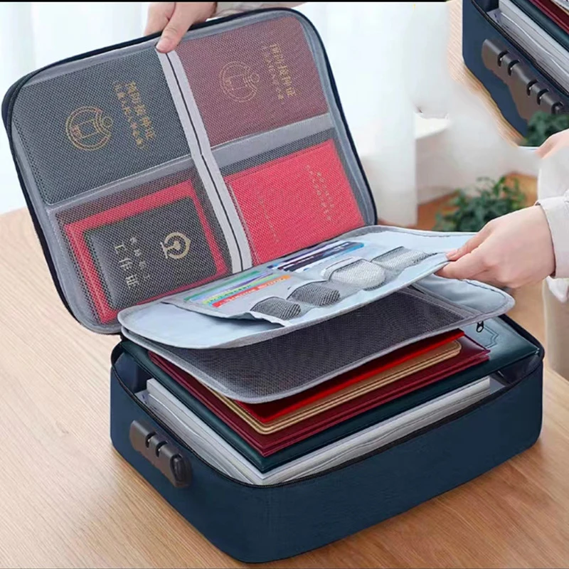 Document Storage Bag Card Bag Household Large-capacity Passport Document Denim Travel Storage Bag Handbag
