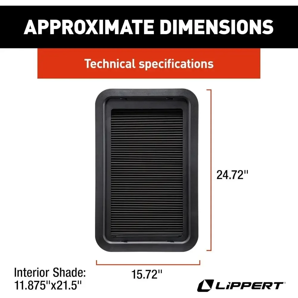 Lippert Thin Shade EcoCell Complete RV Window Kit for Entry Doors with Frame, Tinted Glass, Horizontal Blind, Sun-Blocking Prote