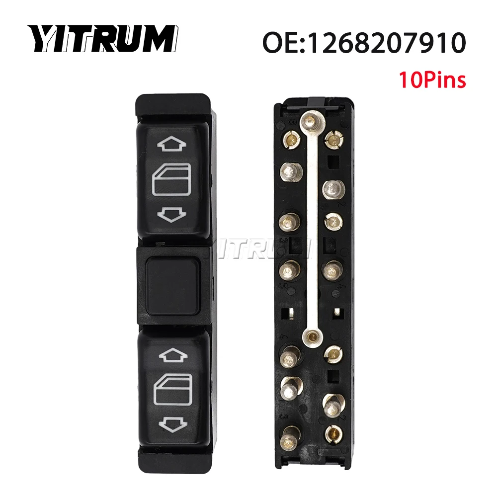 

YITRUM 1268207910 Car Power Window Control Switch Button For 1984-1993 Mercedes-Benz W123 W201 W126 190D Turbo 190E