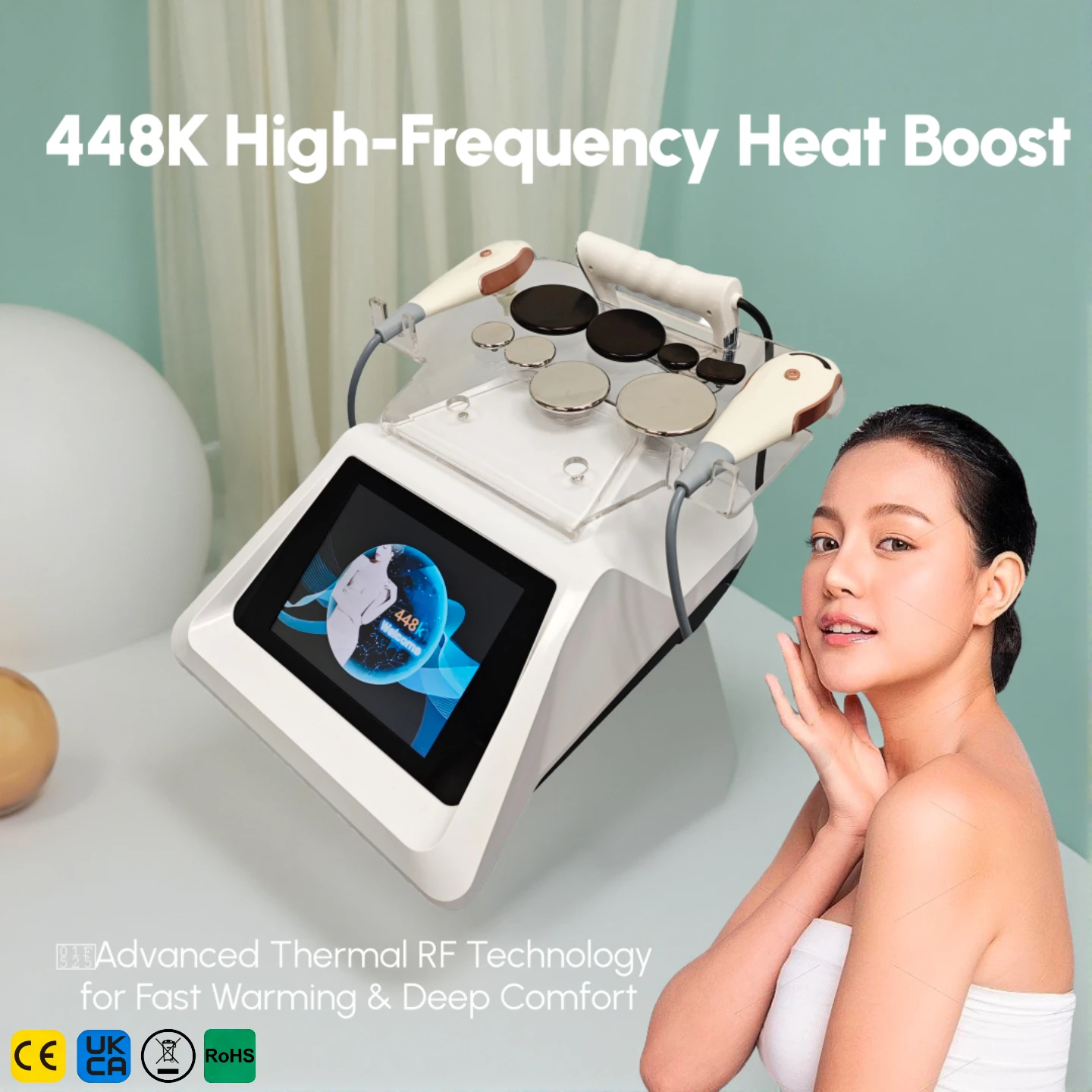 

High Power 448KHz RF Machine, Professional Skin Tightening & Body Shaping, Reduce Wrinkles & Cellulite, Salon Grade
