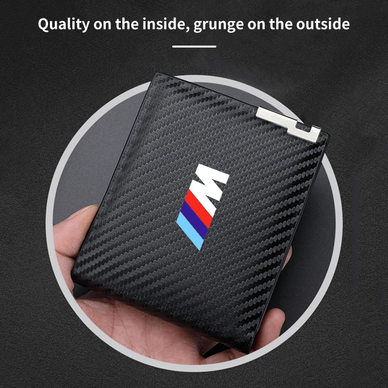 Carbon Fiber Men Wallet ID Credit Card Holder License Bag Gift Accessory For BMW M Performance M2 M3 M4 M5 M6 E46 E90 E60 F10 X3