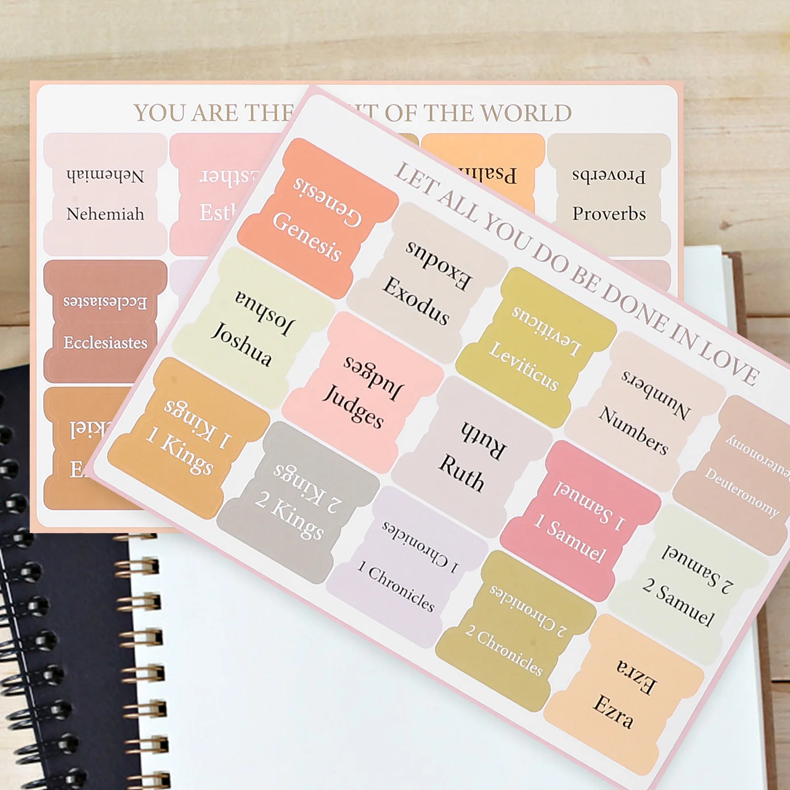 5 Sheets Bible Stickers Tabs Index Labels for Women Study Bibles Organized Scripture Access Simple Color Design Long-Lasting